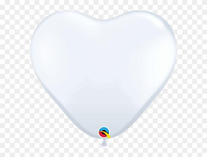 White 36" Heart Latex Balloons - Heart Clipart