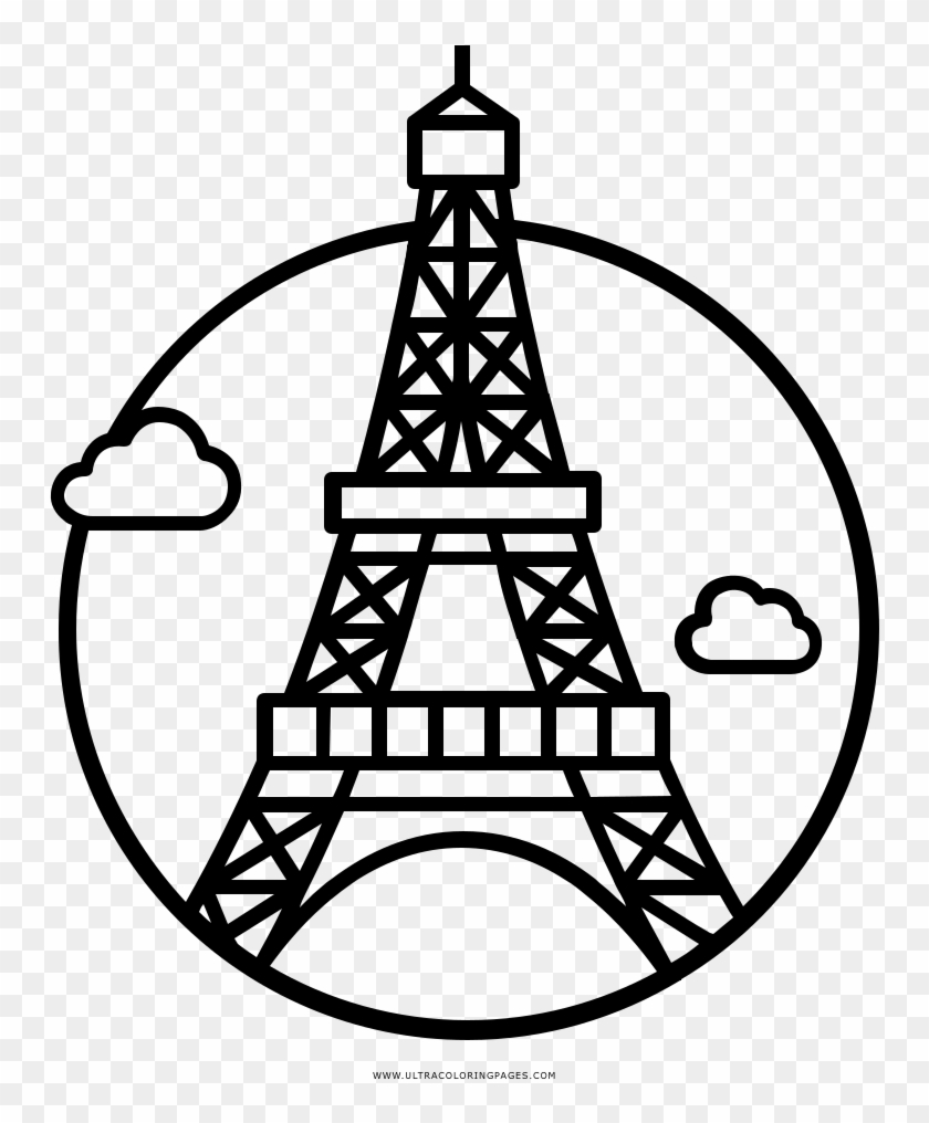 Torre-eiffel Página Para Colorear - Eiffel Tower Cookie Clipart