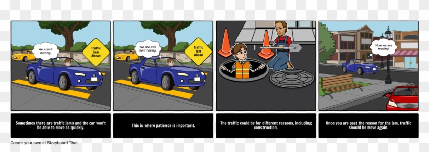 Social Stories - Traffic Jam - Ford Mustang Fr500 Clipart