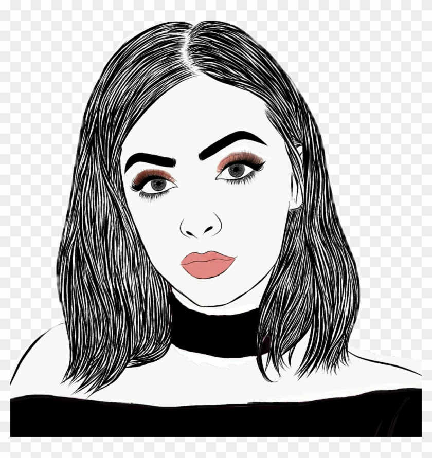 Kyliejenner Kylie Makeup Girl - Drawing Of A Girl With Makeup Clipart #1508555