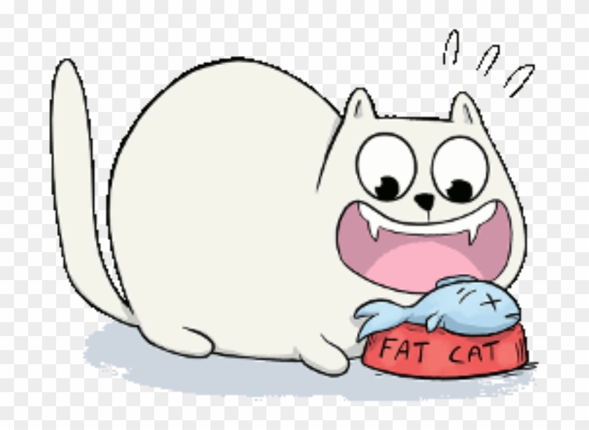 Fatcat Eating - Cartoon Clipart