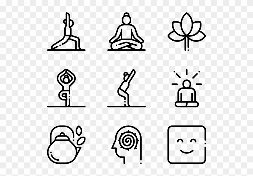 Yoga And Mindfulness - Yoga Icons Clipart