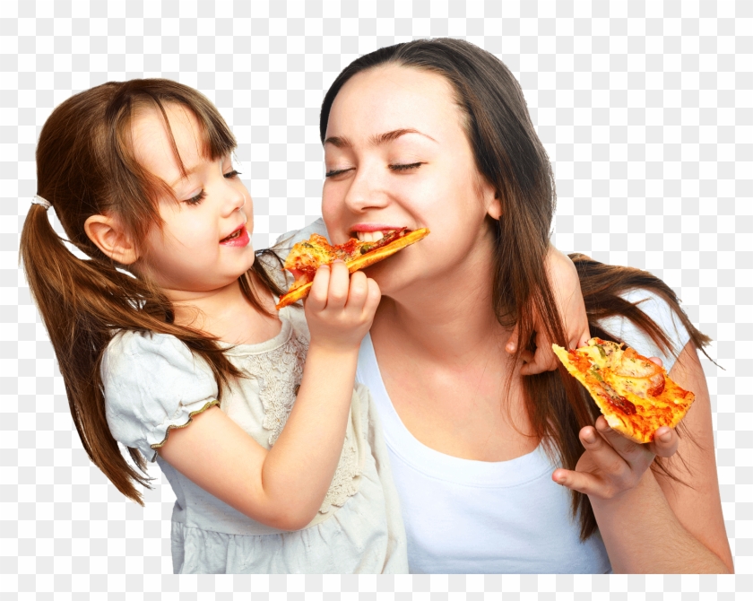 Kids Eating Pizza Png - Mom Eating Clipart #1509348