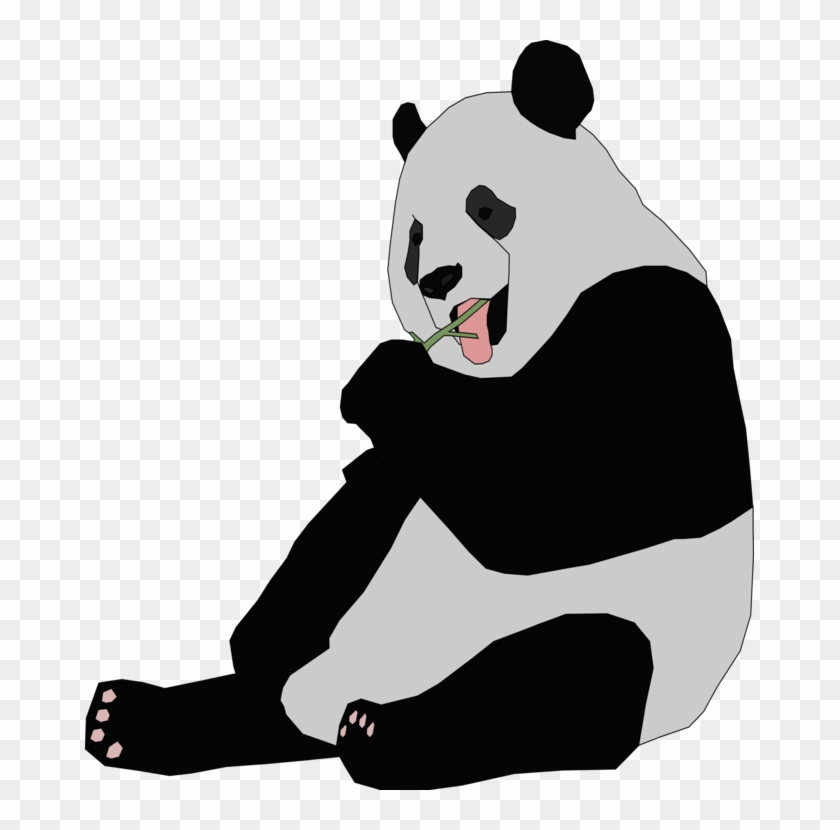 Panda Eating Svg Clip Arts 534 X 598 Px - Png Download