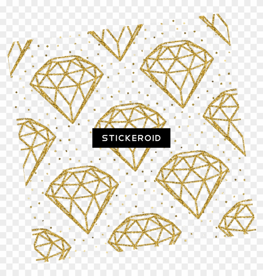 Goldglitter Diamonds Background Overlay Esthetic Clipart