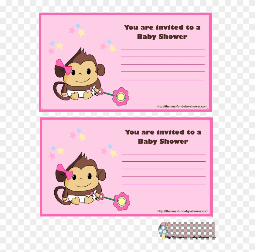 Monkey Baby Shower Invitations 4 - Invitaciones En Blanco De Monkey Clipart #1510881