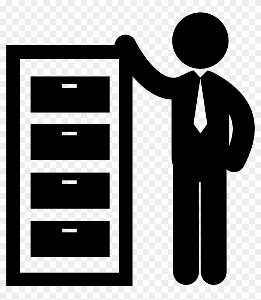 Man Standing Beside Drawers Of An Office Comments - Icon Man Presenting Clipart #1511322