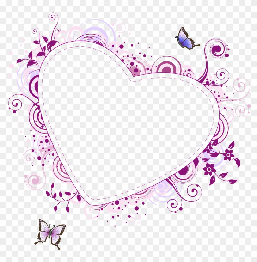 Pink Heart Transparent Frame - Heart Frame Vector Png Clipart #1511978