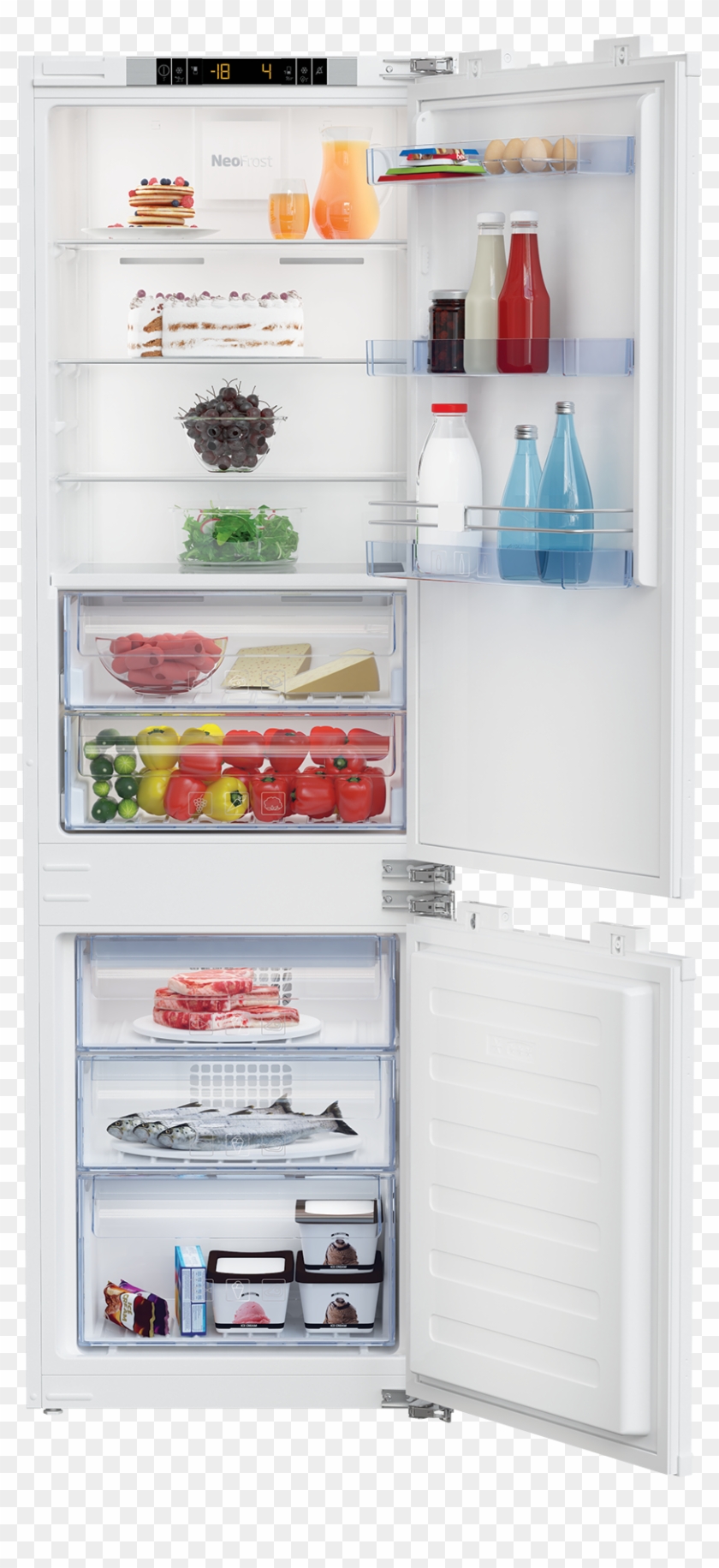 22" Built In Bottom Freezer Refrigerator - Beko Bcn130002 Clipart