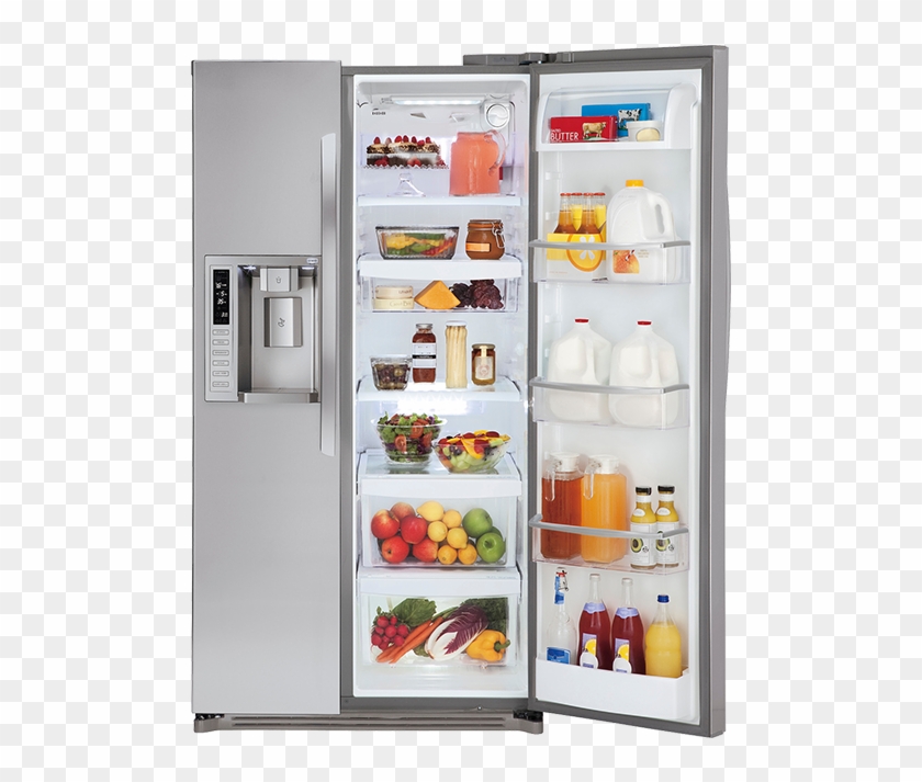 498 X 795 8 - Lg Side By Side Refrigerator Inside Clipart #1512267