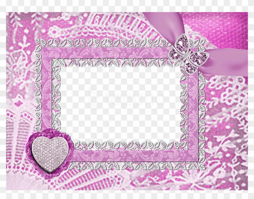 Free Png Heart And Butterfly Jewellery Pink Transparent - Pink Transparent Frames Png Clipart #1512473