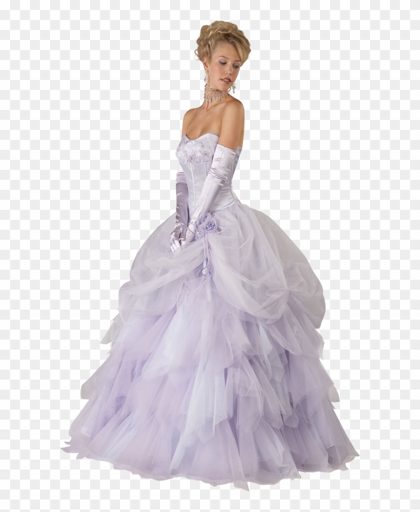 Bride In A Violet Wedding Dress - Girls Dress Png For Background Clipart