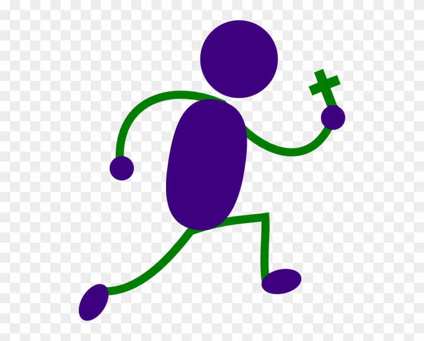 This Free Clip Arts Design Of Man Running With Cross - Png Download