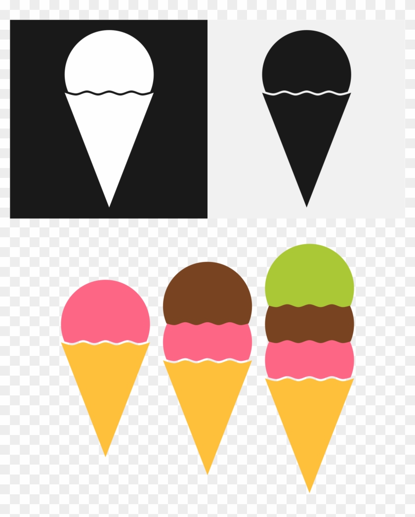Ice Cream Cones - Iescrim Clip Art Black And White - Png Download