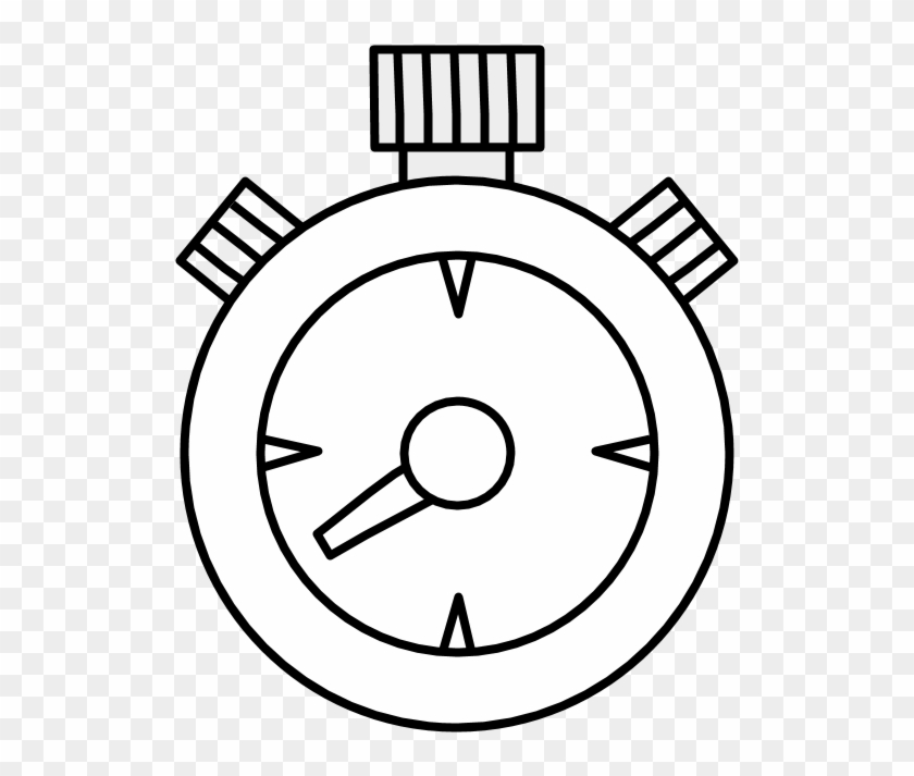Stopwatch, Black And White, Png - Circle Clipart #1515095