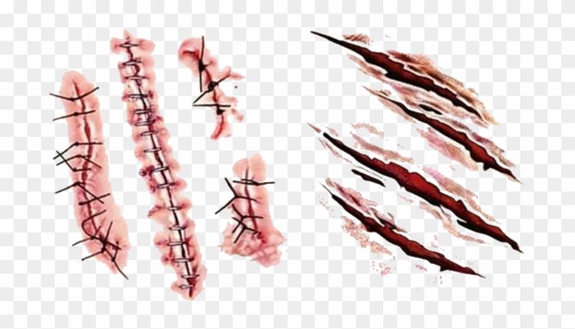 Tattoo Scar Wound Blood Hand-painted Free Hq Image - Bloody Scar Png Clipart #1515509