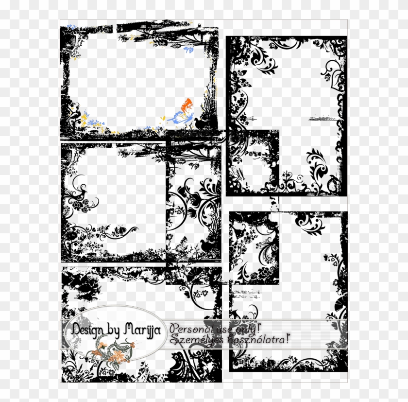 6 Grunge Floral Mask - Peacock Restaurant Clipart #1516361