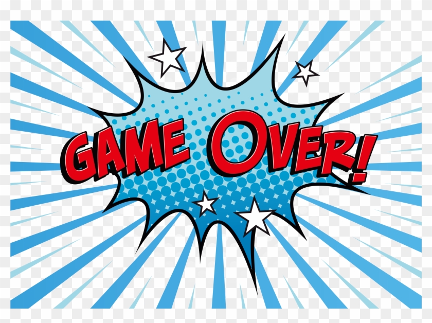 #gameover #text #comic #blue #explosion #ftestickers - Game Word Transparent Clipart