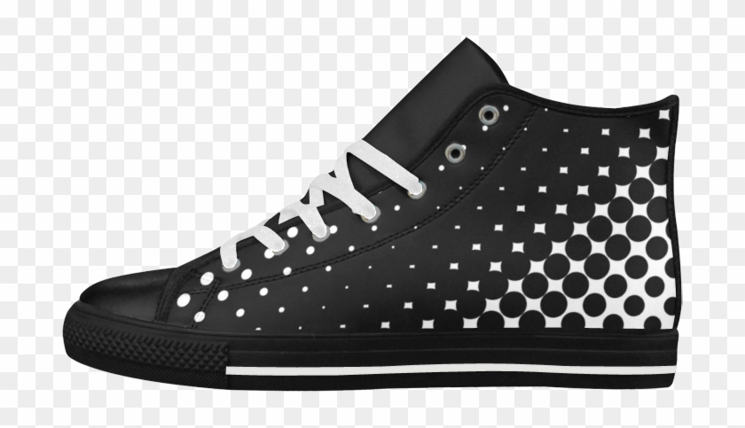 Black And White Halftone Pattern High Top Action Leather - Polka Dot Clipart