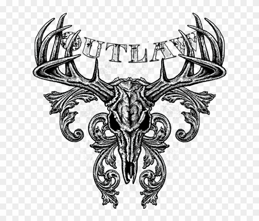 Outlaw Deer Skull - Tattoos Outlaw Clipart