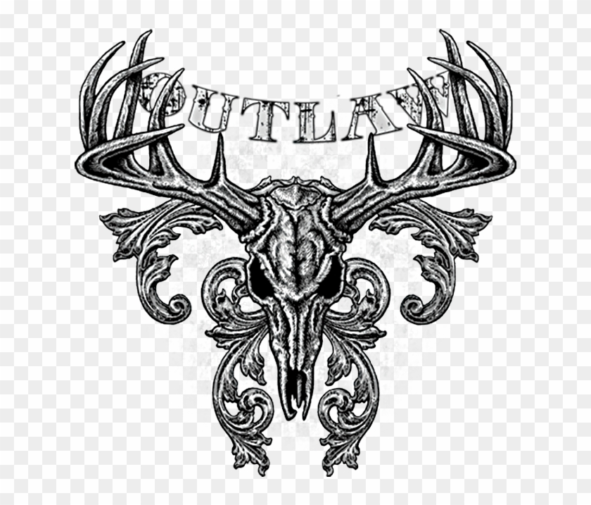 Outlaw Deer Skull Tattoos Outlaw Clipart Pikpng