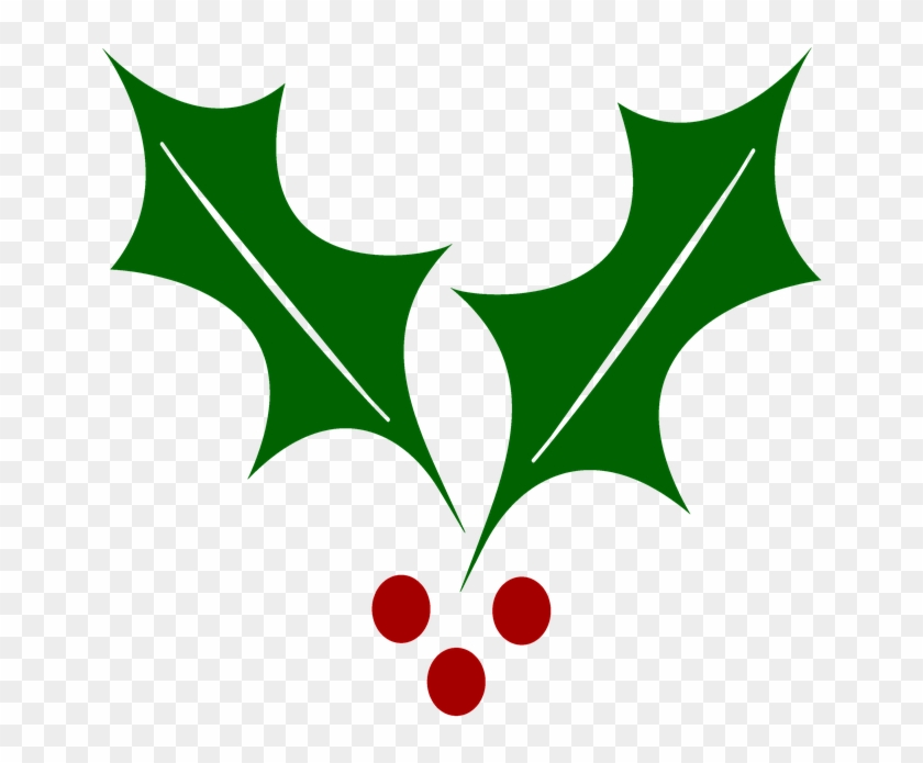 Laurels, Sting, Berries, Christmas, Symbol - Christmas Symbols Black And White Clipart #1519439