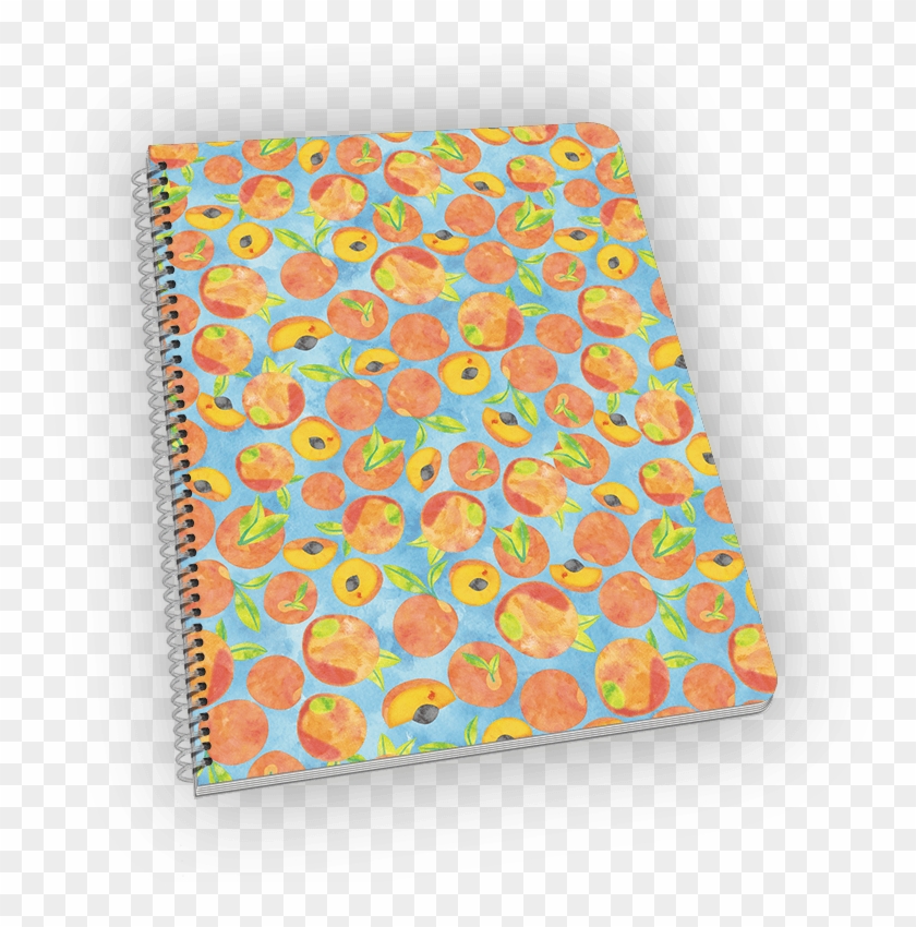 Spiral-bound Notebook With Peaches On The Cover - Circle Clipart