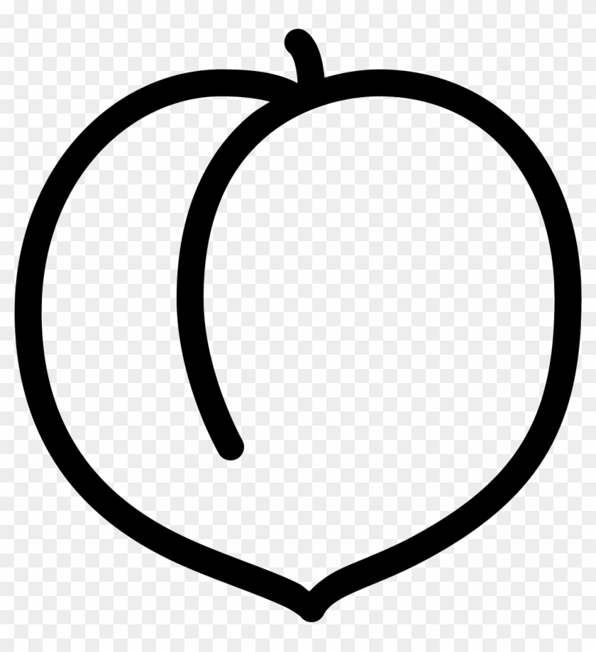 Jpg Transparent Pfirsich Icon Kostenloser Download - Peach Clipart Black And White - Png Download #1519595