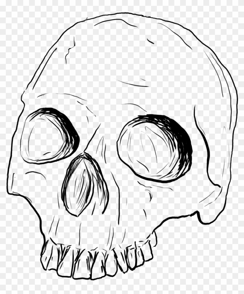 Full Size Of Easy To Draw Deer Skull Way Face A Drawing - Skull Line Png Clipart #1519635