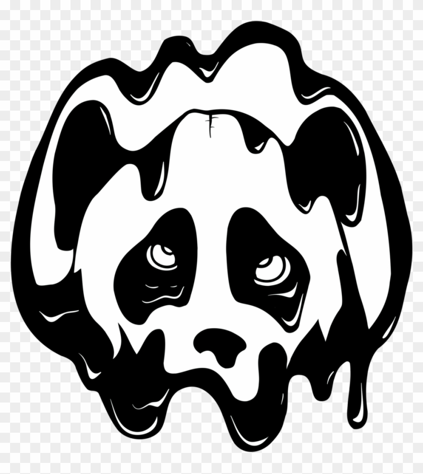 Melting Panda Face Clipart #1519789