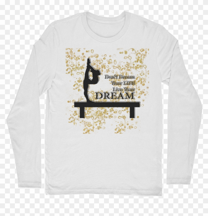 Gymnastics Live Your Dream Gold Flake Design ﻿classic - Long-sleeved T-shirt Clipart #1520526