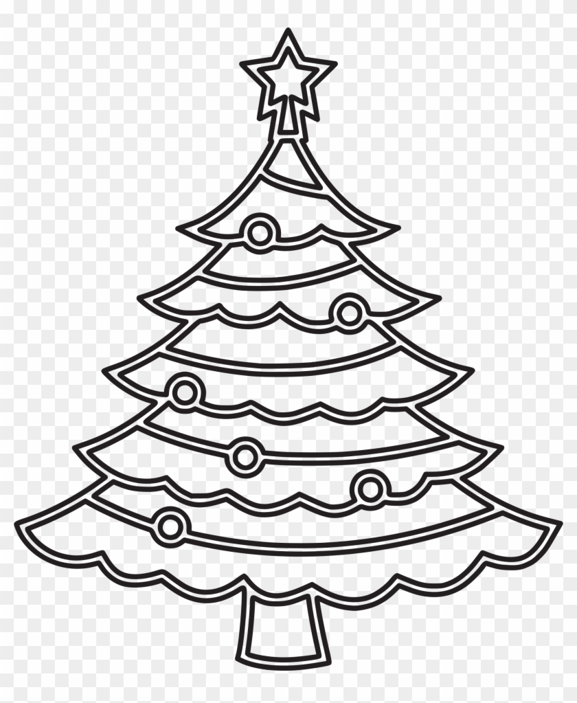 Big Image - Easy Christmas Tree Coloring Page Clipart #1521407