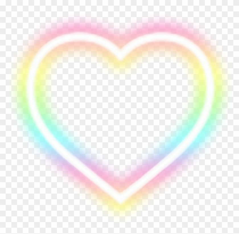 #heart #neon #color #colorful #rainbow #rainbowheart - Clip Art - Png Download #1521945