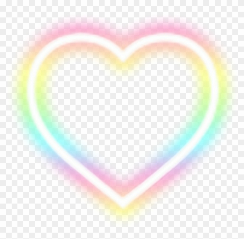 #heart #neon #color #colorful #rainbow #rainbowheart - Clip Art - Png Download