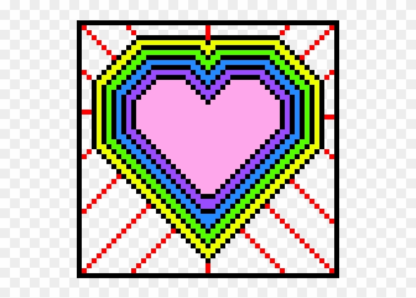 Radiating Rainbow Heart - قطرا المربع متعامدان Clipart