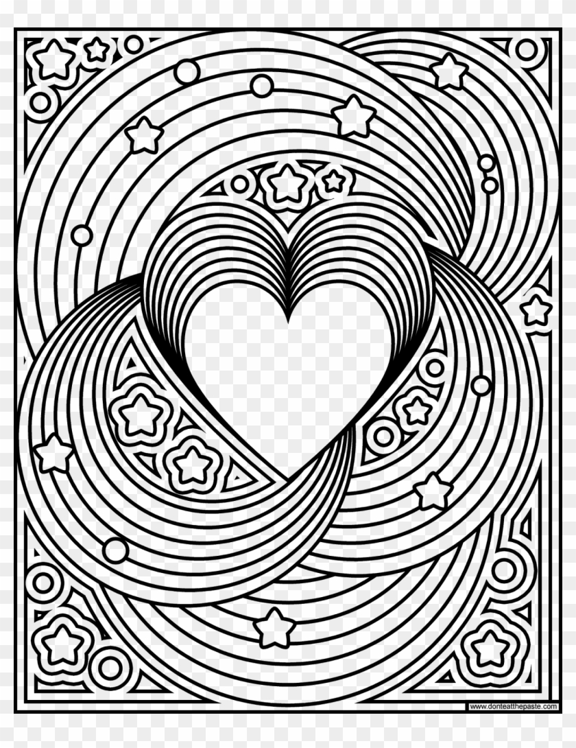Rainbow Love Coloring Page- Available In Jpg And Transparent - Rainbow Colouring Pages For Adults Clipart