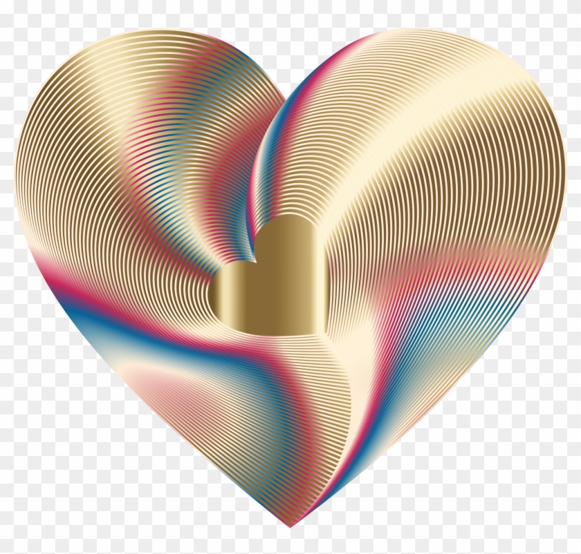 Gold Heart Hearts Pinterest - Gold Rainbow Heart Clipart #1522994