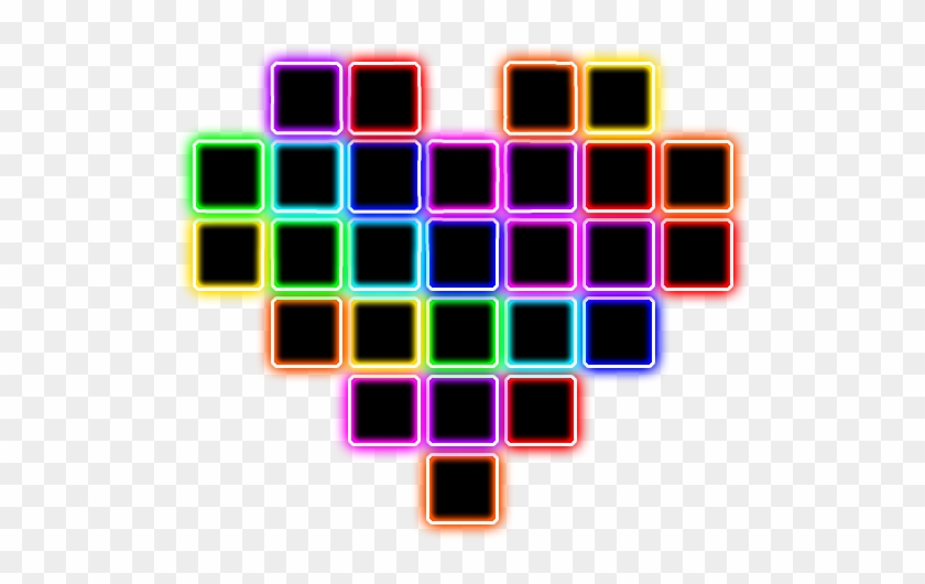 Pixel Rainvbow Heart - Pikseli Sydän Clipart
