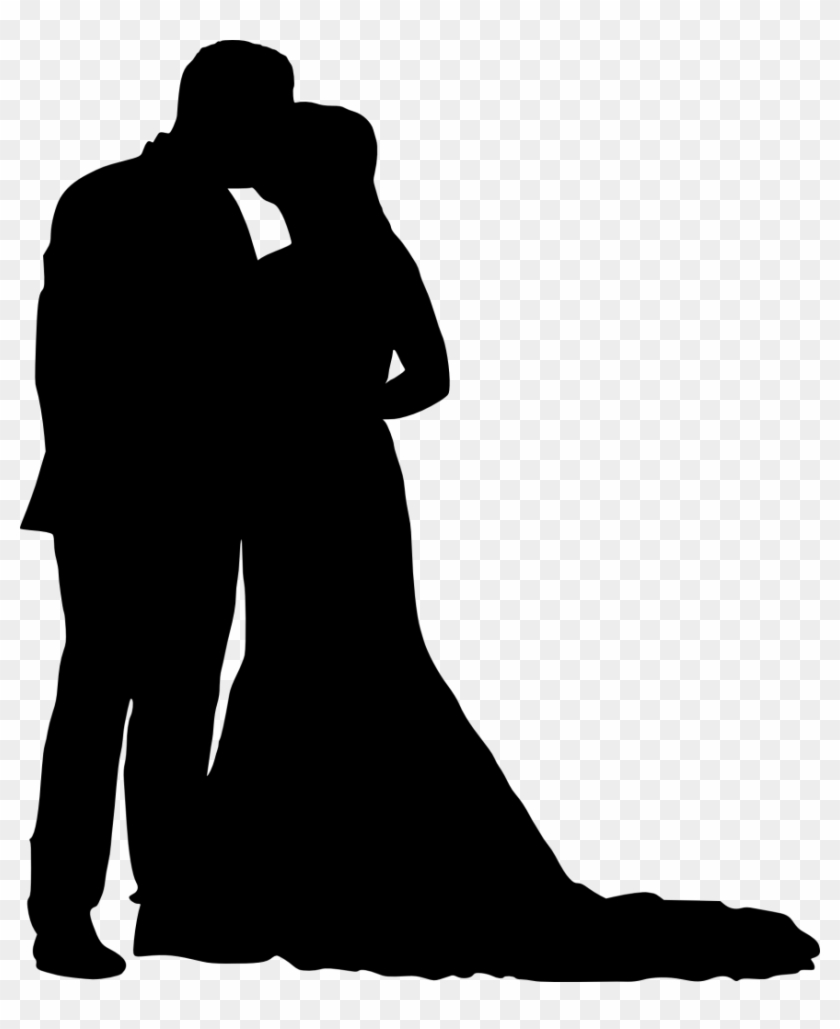 Png File Size - Bride And Groom Silhouette Png Clipart #1524237