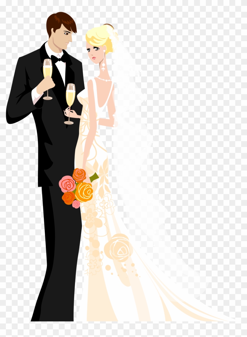 Png Library Library Vintage Bride And Groom Clipart - Wedding Card Templates Png Transparent Png #1524651
