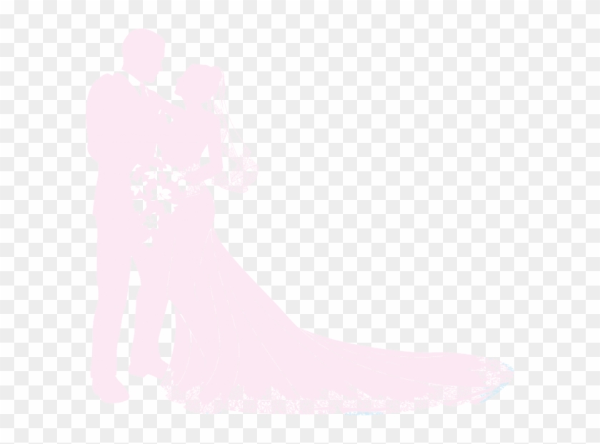 Bride And Groom Silhouettes - Illustration Clipart #1524746