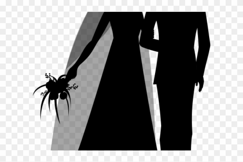 Sleeping Beauty Clipart Bride Groom Silhouette Wedding - Wedding Clip Silhouette Art - Png Download