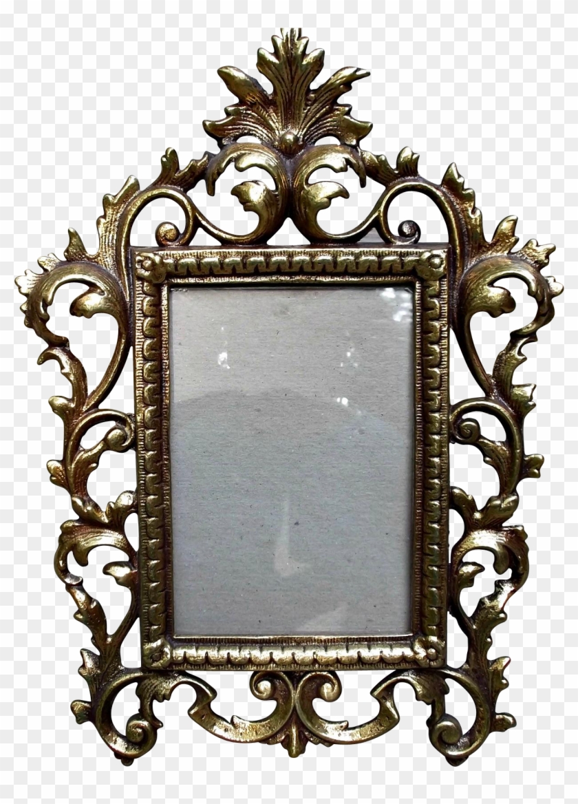 This Is A Vintage Rococo Style, Heavy Metal Picture - Antique Picture Frames Clipart #1525047