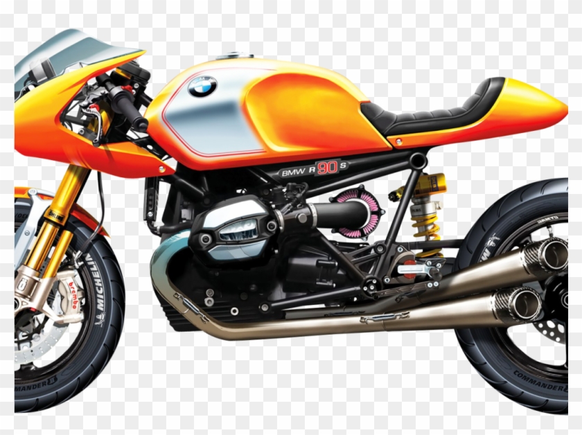 Bmw R90s Sport Motorcycle Bike Side View Png Image - New Bmw Cafe Racer Clipart #1525569