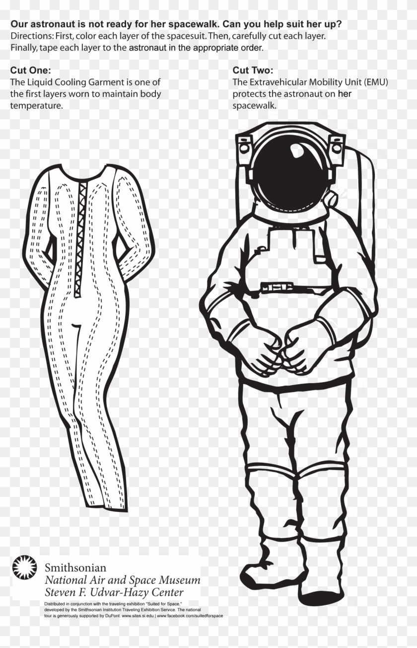 Have Spacesuit, Will Travel - Line Art Clipart