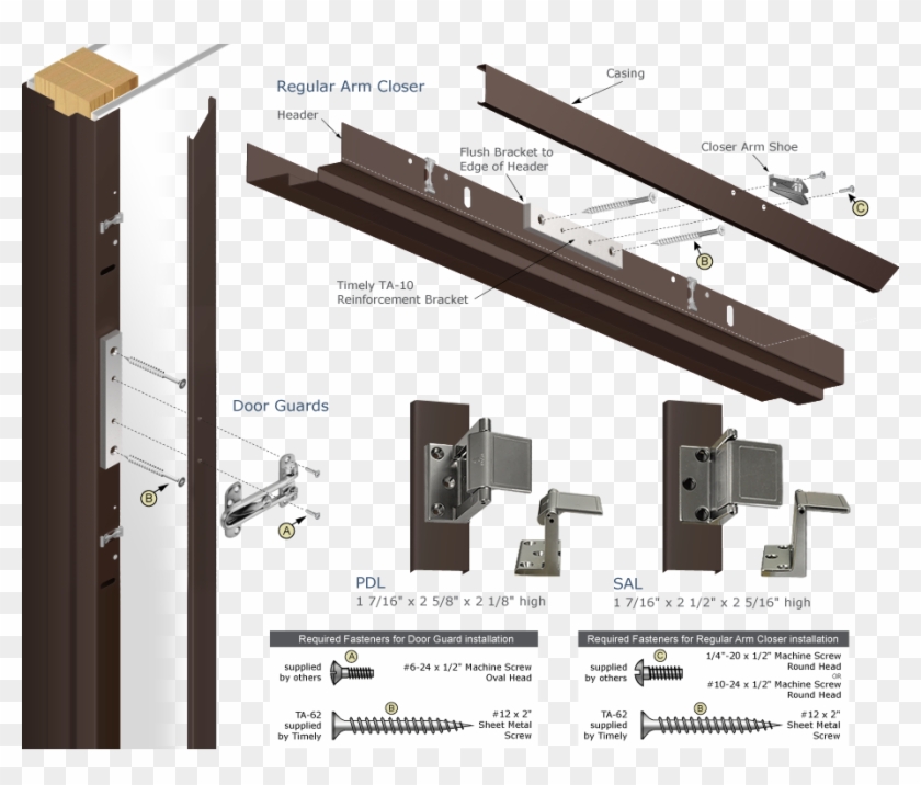 Timely Industries Ta-8 Surface Mount Hardware - Metal Door Frame Casing Clipart