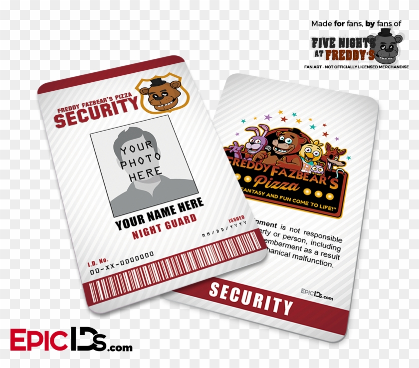 Night Guard Freddy Fazbear's Pizza Fnaf Id Badge Clipart