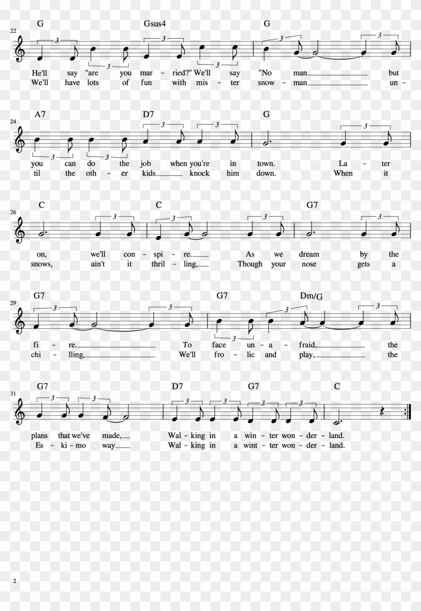 Winter Wonderland Lead Sheet Color Chords Page - Sheet Music Clipart #1526912