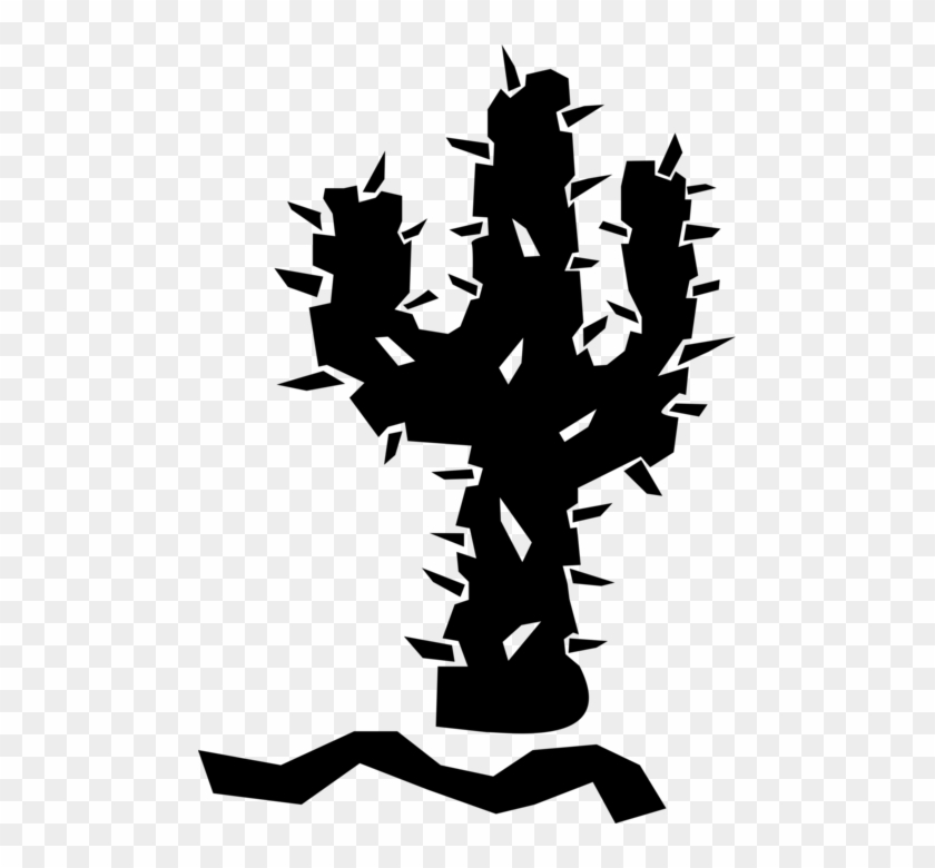 Vector Illustration Of Desert Vegetation Succulent - Tree Clipart #1527258