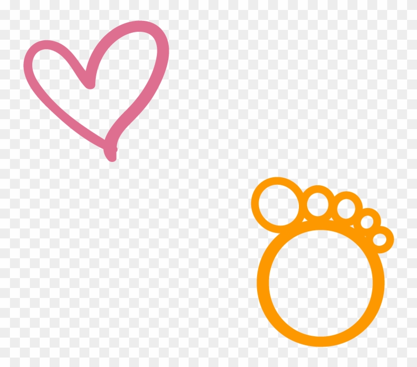Baby Feet Heart Clipart - Heart - Png Download